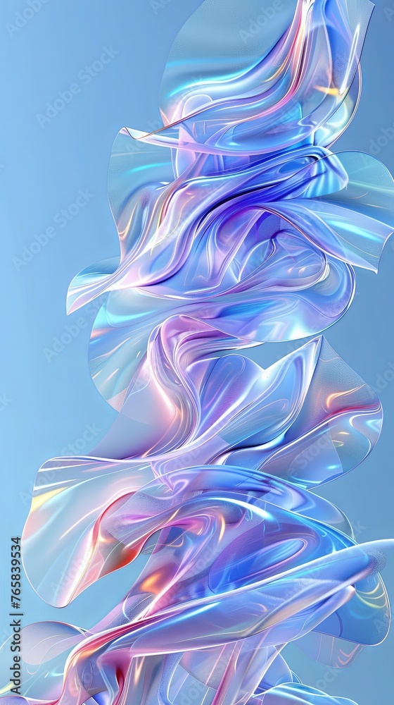 Obraz premium Vibrant Light Blue Glass Ribbon Background Wallpaper