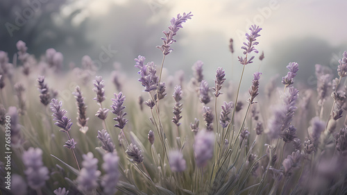tranquil  pale lavender background with a subtle  diffused light from a cloudy summer day. The muted shadows create a dreamy and serene ambiance  perfect for presenting delicate and