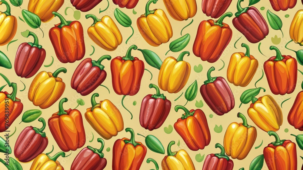bell pepper Seamless pattern bell pepper Seamless pattern