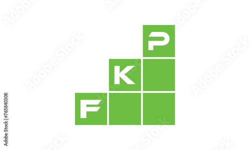 FKP initial letter financial logo design vector template. economics, growth, meter, range, profit, loan, graph, finance, benefits, economic, increase, arrow up, grade, grew up, topper, company, scale photo