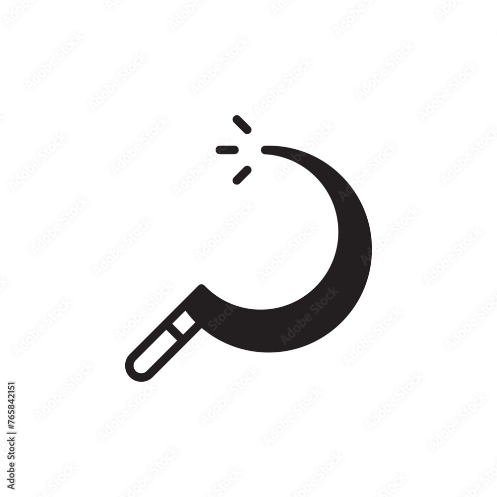 Sickle vector icon. Scythe flat sign design. Farmer knife symbol pictogram. Agriculture garden tool sickle UX UI icon Sickle vector icon. Scythe flat sign design. Farmer knife symbol pictogram. Agriculture garden tool sickle UX UI icon