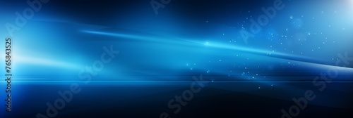 banner Sleek blue abstract light waves on a dark background with twinkling stars, ample copy space, blur, soft light Concept: technology, futuristic, abstract, backdrop