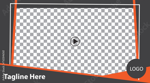 video frame transparent compatible with any platform for video conferencing and live streaming landscape dimension 16:9 with modern color and simple