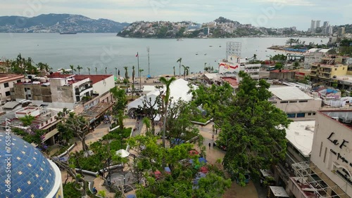 Drone Video: Retreating from Acapulco's Zocalo after Otis photo