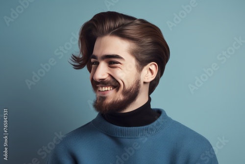 Stylish Confidence - Smiling Man in Blue Sweater