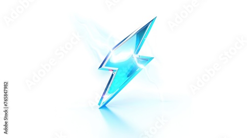 blue lightning symbol on a white