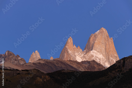 Fitz Roy mountain during dawn with epic light
