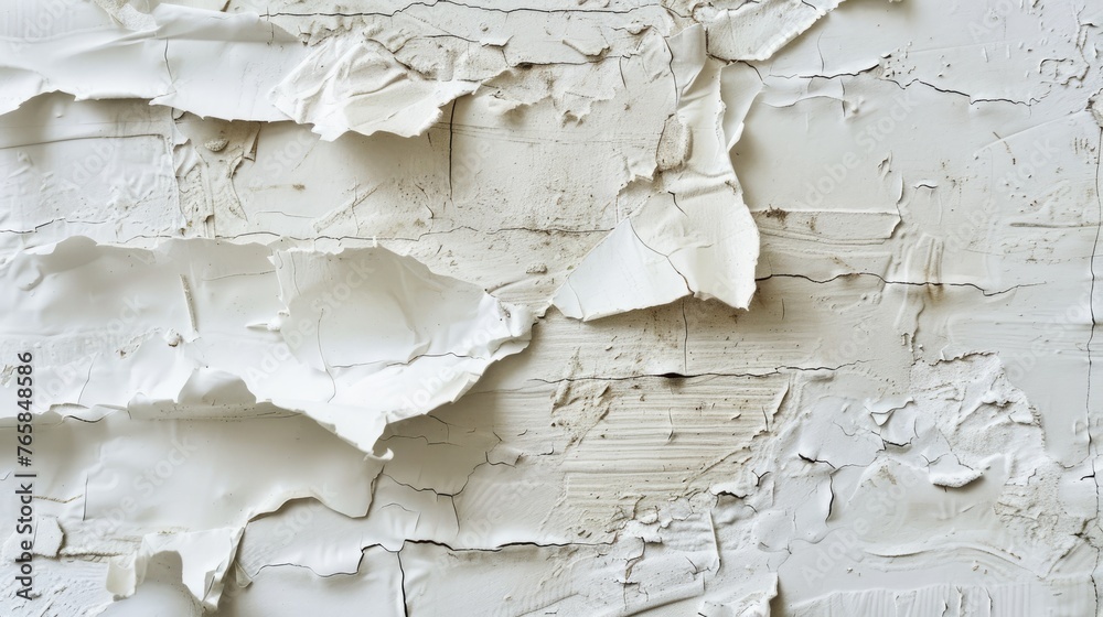 Peeling white paint on an old wall texture. Peeling white paint on an old wall texture.