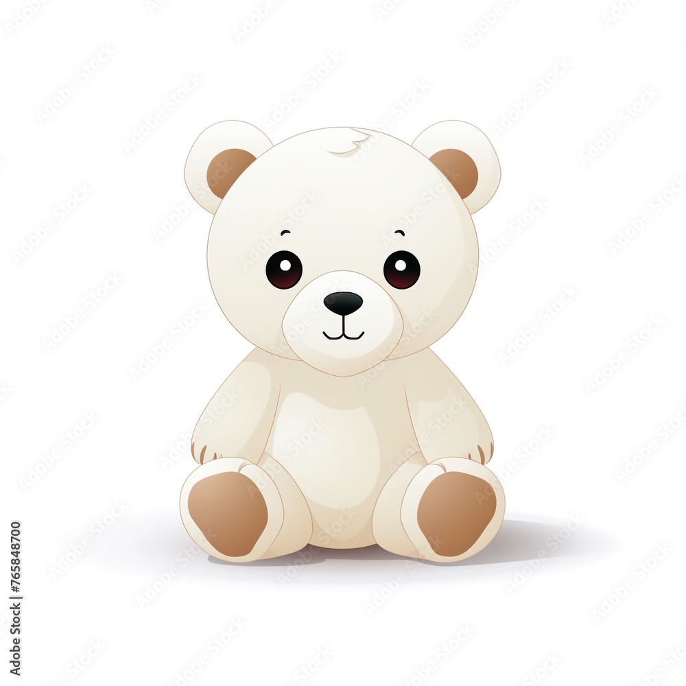 Bear toy, illustration, pure white background сreated with Generative Ai Bear toy, illustration, pure white background сreated with Generative Ai