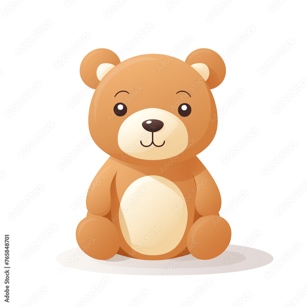 Bear toy, illustration, pure white background сreated with Generative Ai Bear toy, illustration, pure white background сreated with Generative Ai