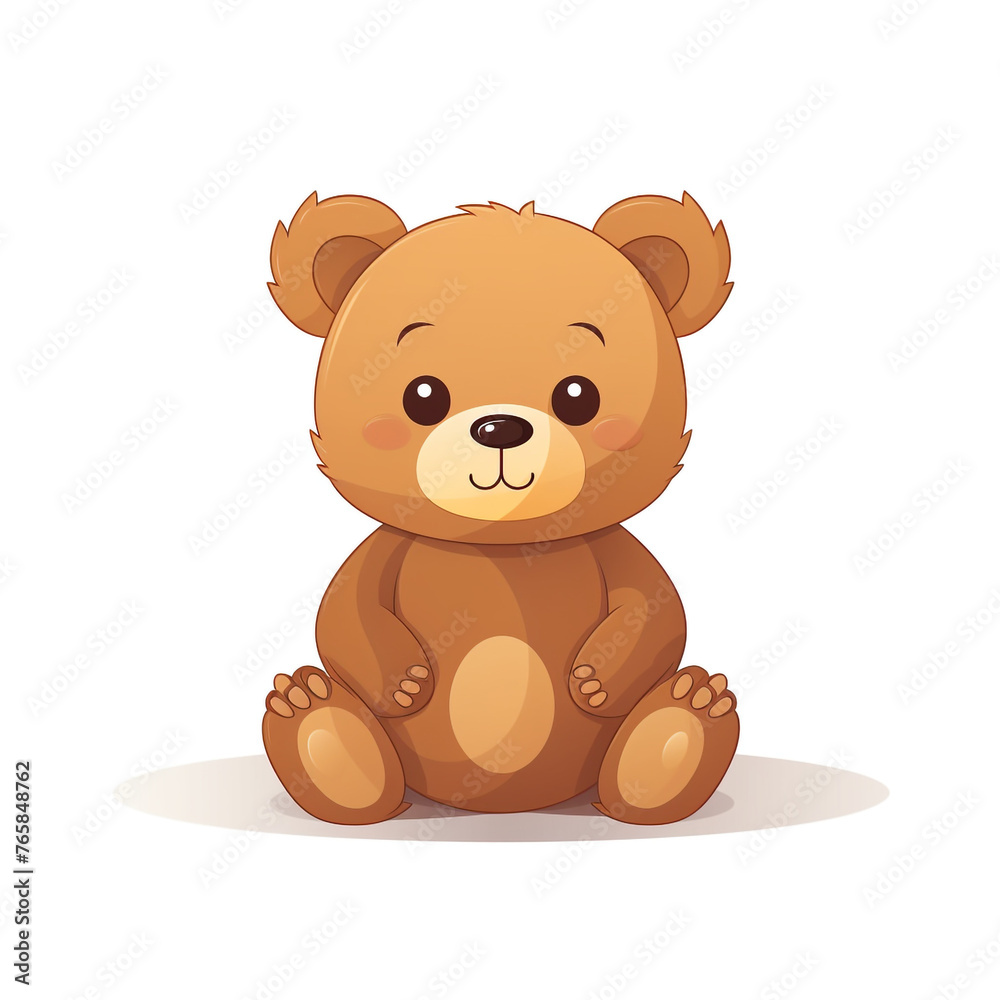 Bear toy, illustration, pure white background сreated with Generative Ai