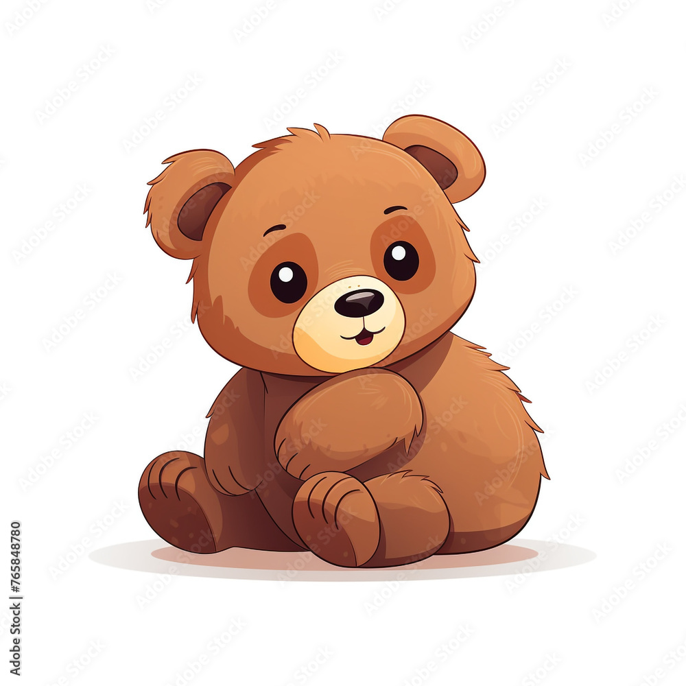 Bear toy, illustration, pure white background сreated with Generative Ai Bear toy, illustration, pure white background сreated with Generative Ai