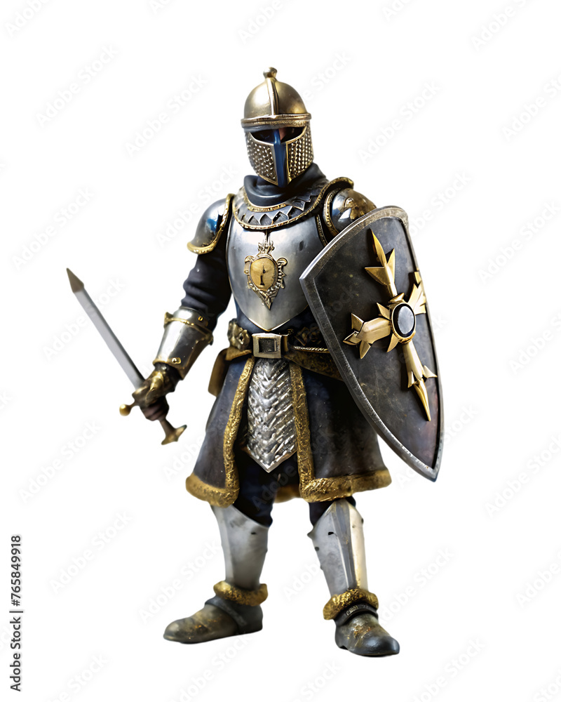 Isolated transparent background medieval knight armor