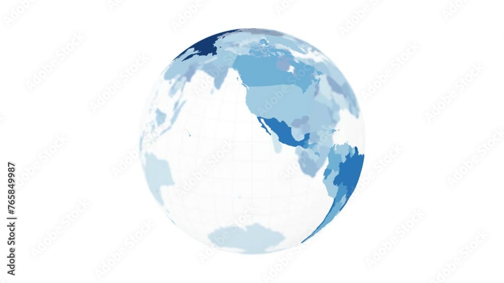 Rotating globe. Transparent Earth planet in pink and yellow colors spinning on white background. 4k authentic loop animation. Rotating globe. Transparent Earth planet in pink and yellow colors spinning on white background. 4k authentic loop animation.
