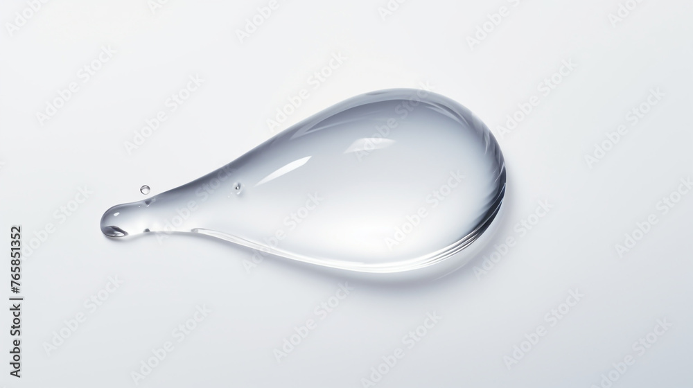 drop of water on a white background, realistic photo сreated with Generative Ai