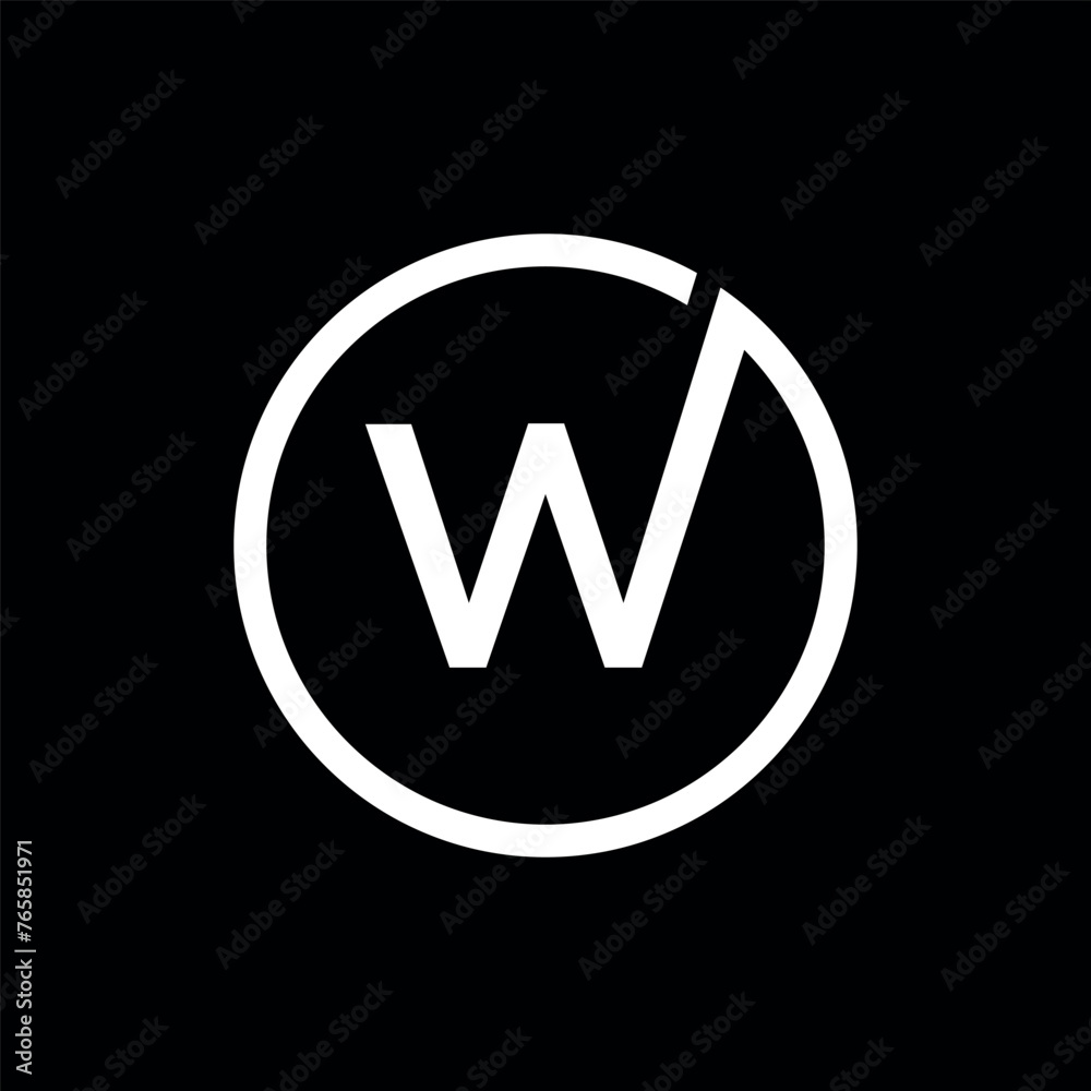 Letter W minimalist logo and icon design
