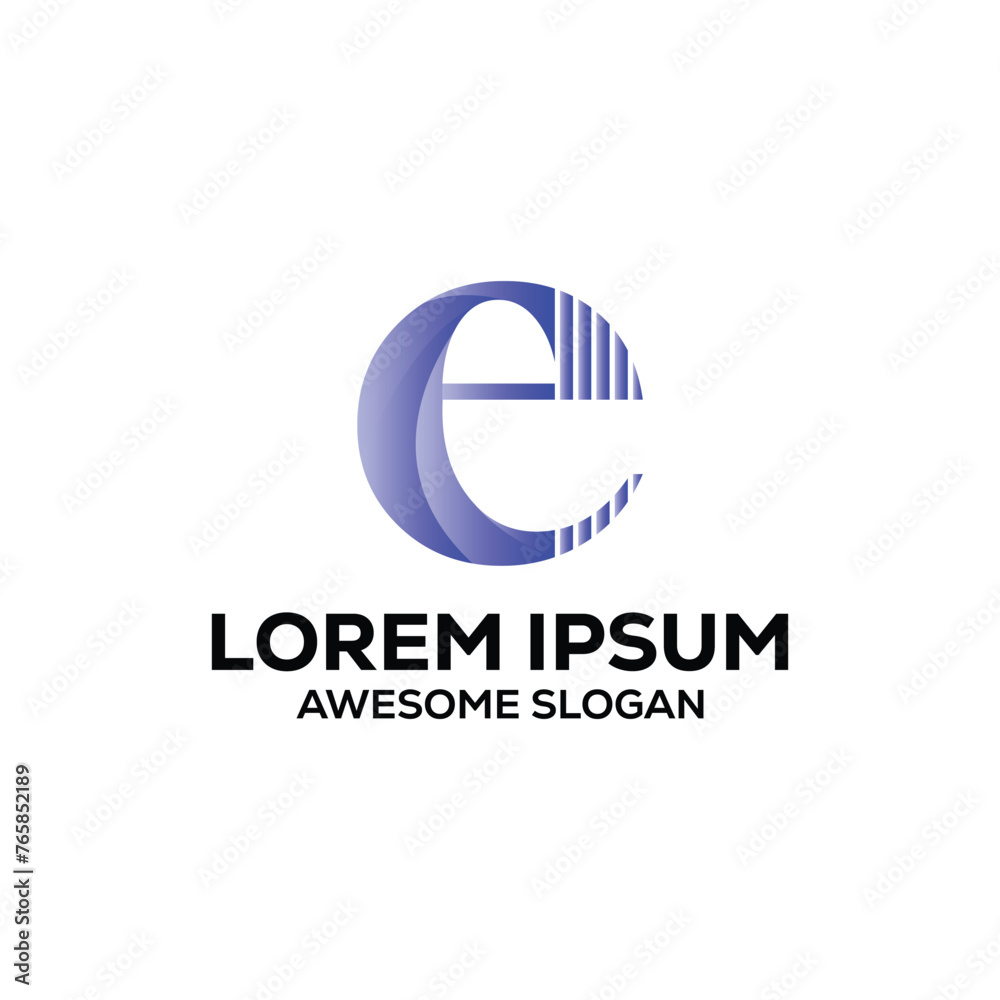 e letter logo colorful gradient logo design illustration vector design template e letter logo colorful gradient logo design illustration vector design template