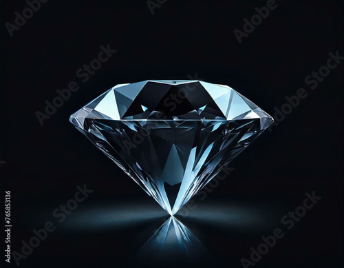 Illustration of diamond gemstone in black black background