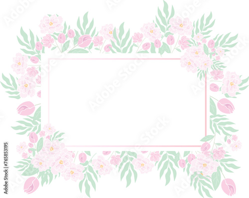 coquette Pink Flower Frame