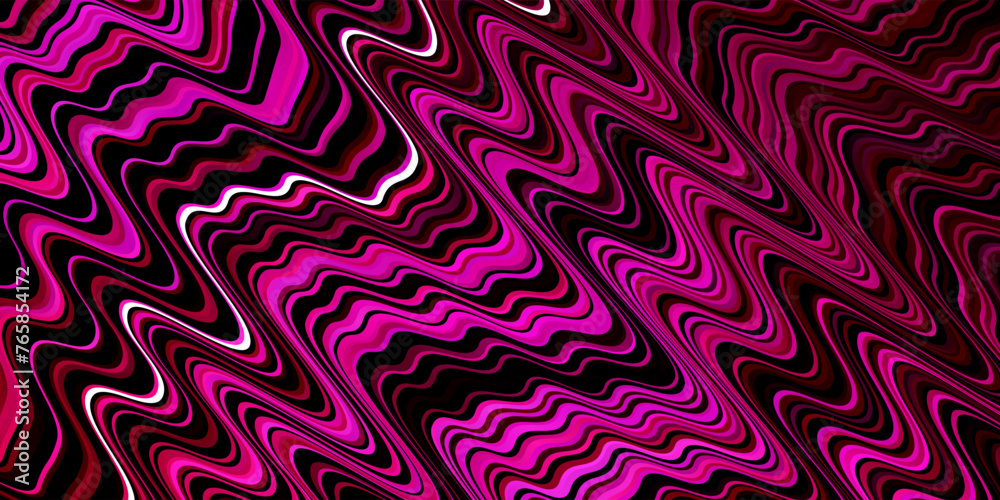 Dark Pink vector template with curved lines.
