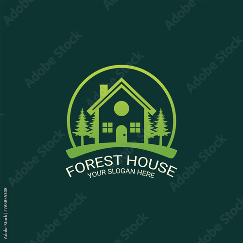 natural forest house or landscaping logo