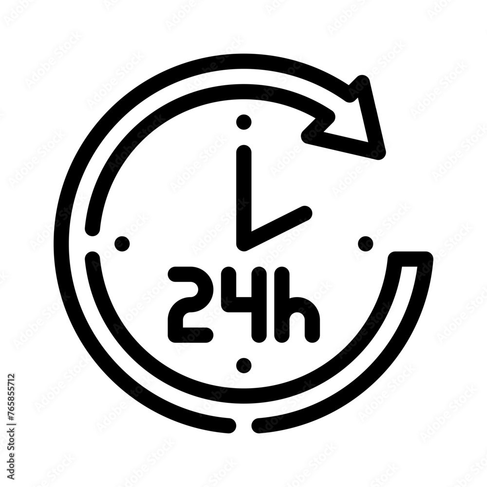 24 hours line icon 24 hours line icon