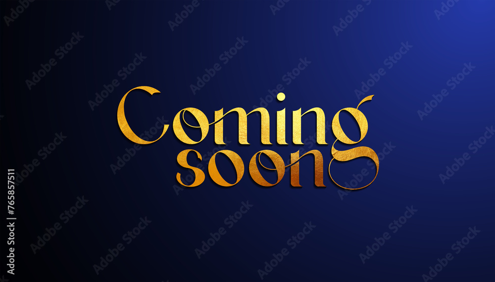 Coming soon luxury golden text. Coming soon banner design vector. launching soon Illustration