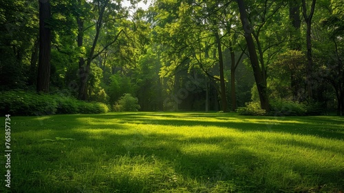 The green grass in the beautiful background creates a summery atmosphere.