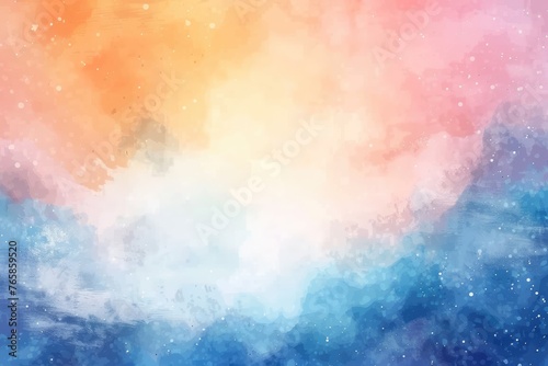 Bright Center Watercolor Design with Colorful Texture