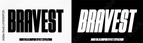Modern Heavy Bold Condensed Font. Uppercase Number and Ampersand. Design vector illustration	