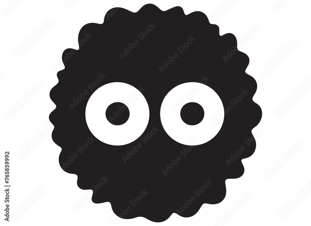 black silhouette funny face gesture emoji vector