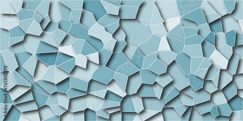 Multicolor Broken Stained Glass Background with white lines. Aqua texture Geometric Modern creative background. Geometric Retro tiles pattern.	
