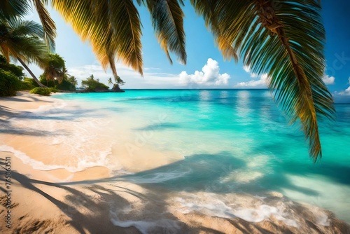 beach with palm trees