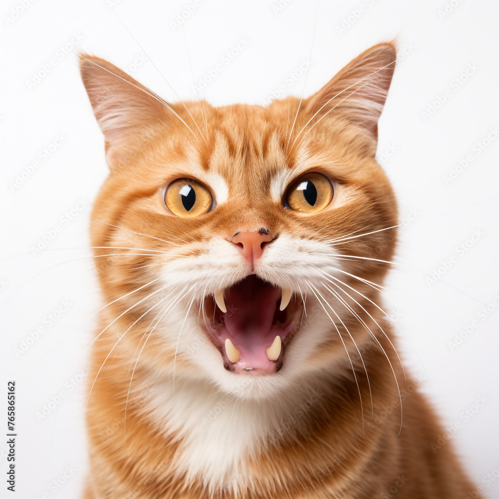 ginger cat with expression of shock and horror on its face, realistic сreated with Generative Ai ginger cat with expression of shock and horror on its face, realistic сreated with Generative Ai