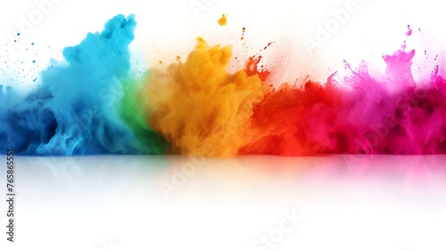 Colorful paint splashes isolated on white background. Vector illustration.
