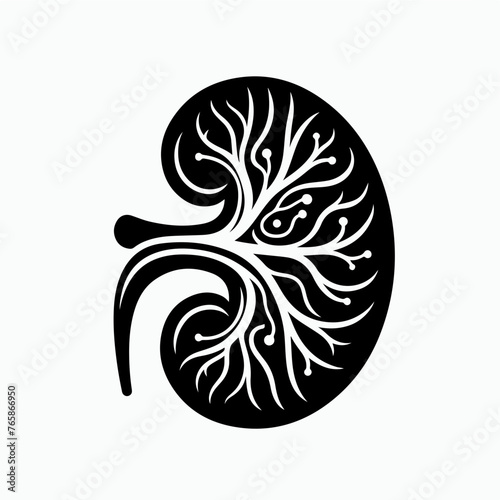 Kidney icon vector. Urology logo design template.