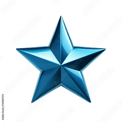 A blue star on a transparent background