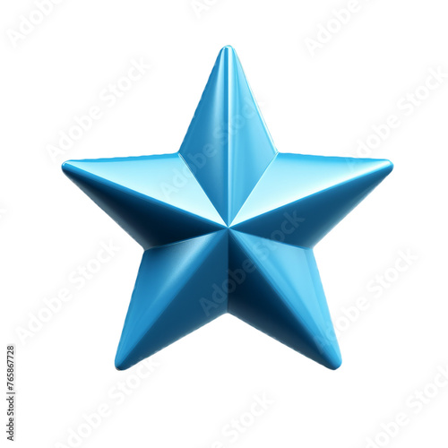 A blue star on a transparent background