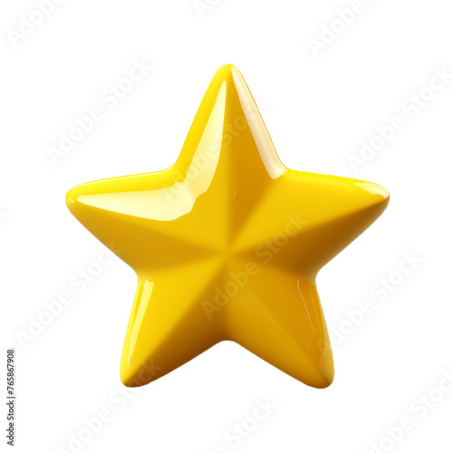A yellow star on a transparent background