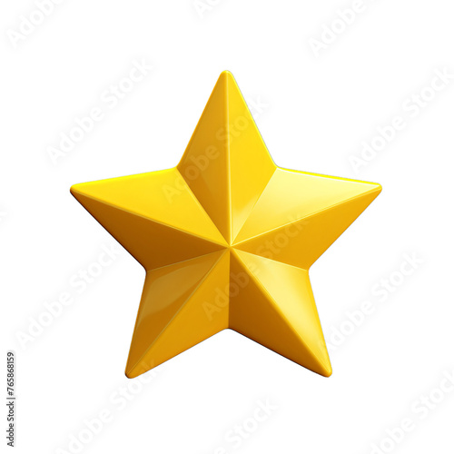 A yellow star on a transparent background