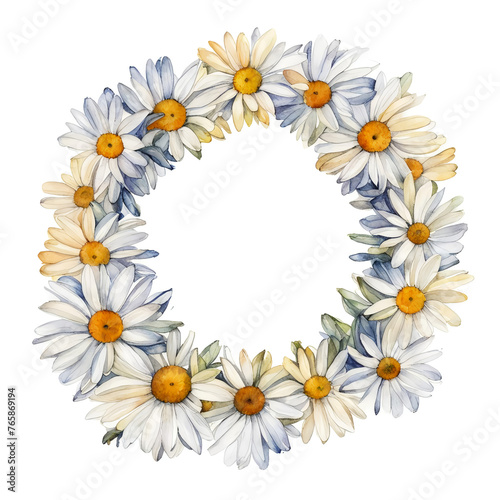a wreath of beautiful wildflowers, summer, illustration. artificial intelligence generator, AI, neural network image. background for the design. © Alena Mostovich