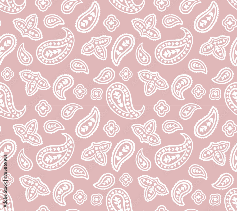 Seamless paisley repeat pattern vector file. Block print. Boho style Seamless paisley repeat pattern vector file. Block print. Boho style