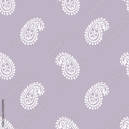 Seamless paisley repeat pattern vector file. Block print. Boho style