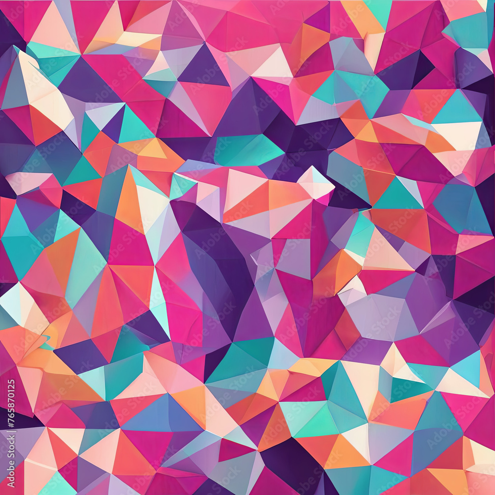Obraz premium Vibrant Abstract Background With Colorful Triangles. Generative AI