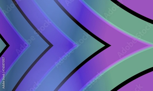The image is of a geometric pattern with a repeating V-shape that has a gradient of blue  purple  and green.