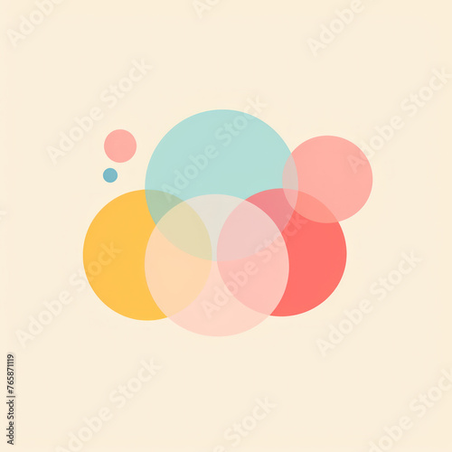 fresh fun pastel pink yellow green graphic color cubic and circles sub set geographics for art frame and background