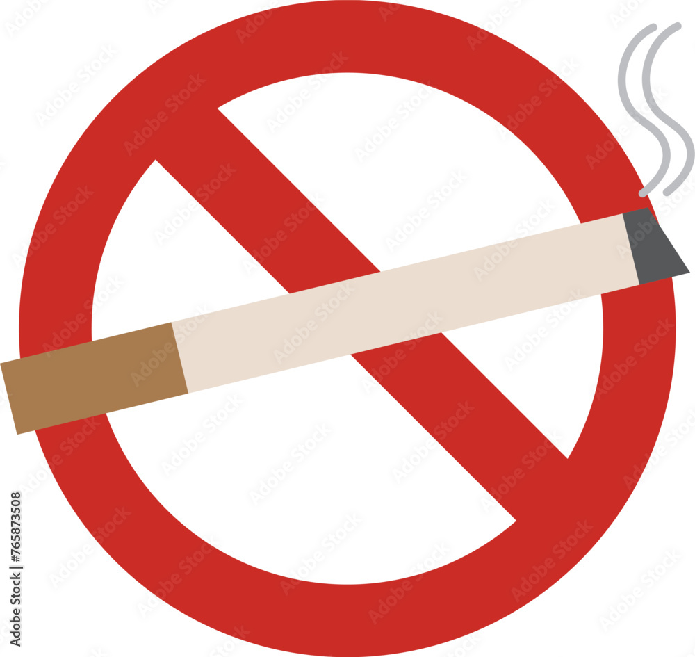 Cigarettes release toxic fumes that damage the lungs. Sign prohibiting smoking in public places. Cigarettes release toxic fumes that damage the lungs. Sign prohibiting smoking in public places.