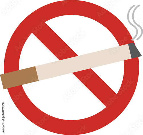 Cigarettes release toxic fumes that damage the lungs. Sign prohibiting smoking in public places.