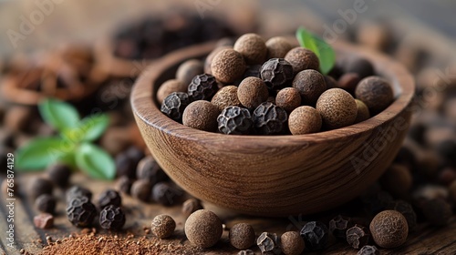 close up of the allspice