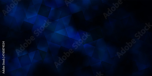 Dark BLUE vector background with triangles, rectangles.